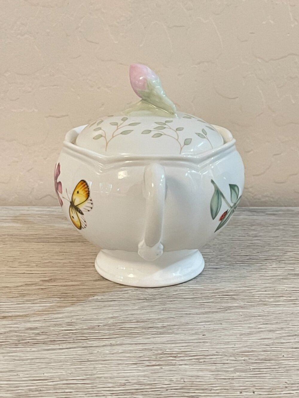New Lenox Butterfly Meadow Sugar Bowl Dish - Picture 2 of 9